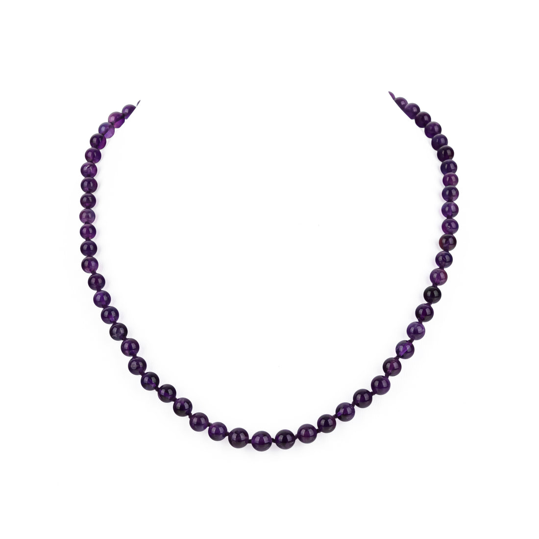 14K Yellow Gold Amethyst Bead Necklace