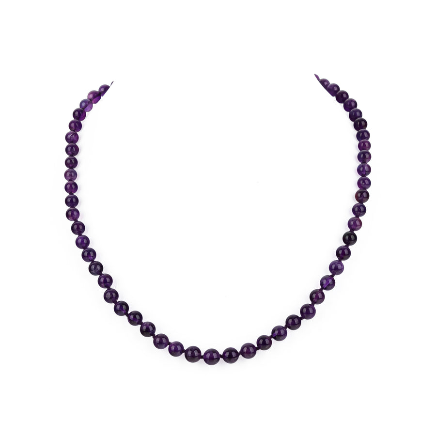 14K Yellow Gold Amethyst Bead Necklace