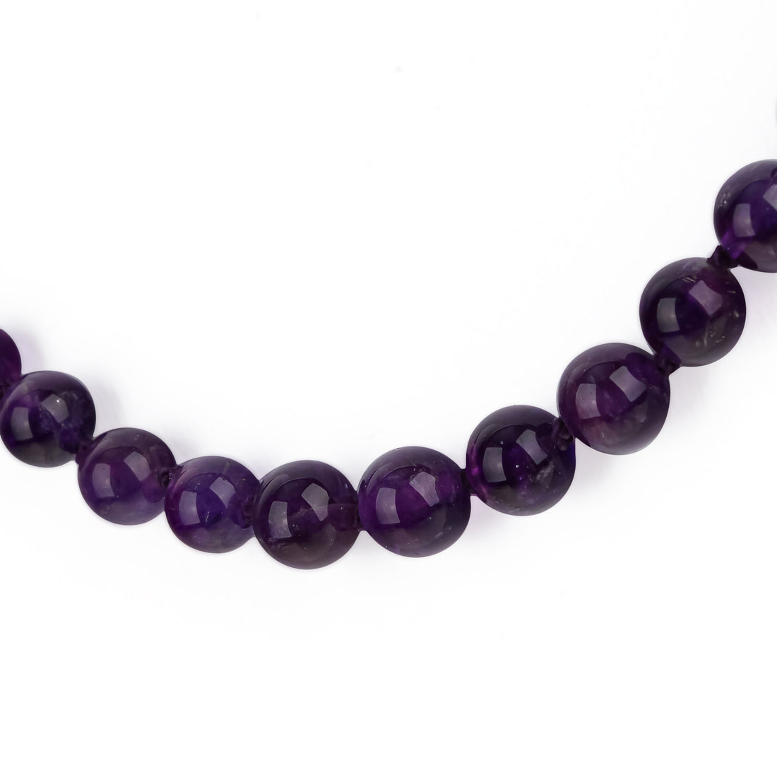 14K Yellow Gold Amethyst Bead Necklace