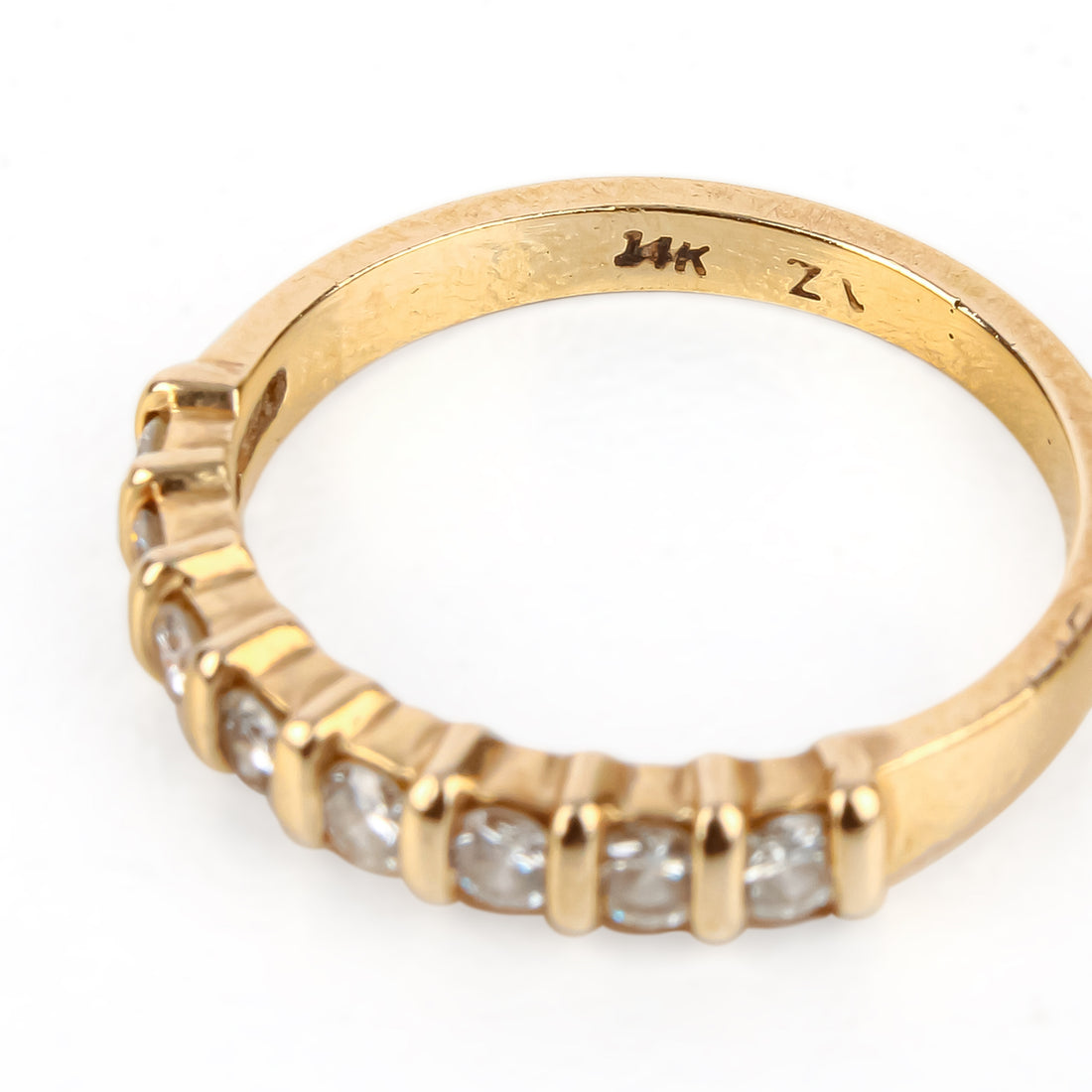 14K Yellow Gold Diamond Half-Band Ring