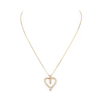14K Yellow Gold Diamond Heart Pendant Necklace