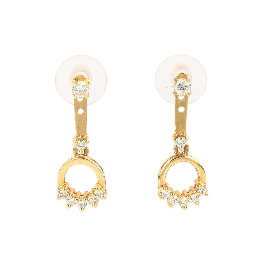 14K Yellow Gold Diamond Studs & Removable Drop Earrings