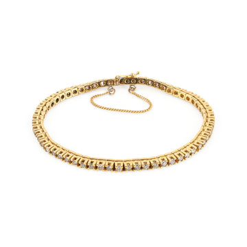 14K Yellow Gold Diamond Tennis Bracelet