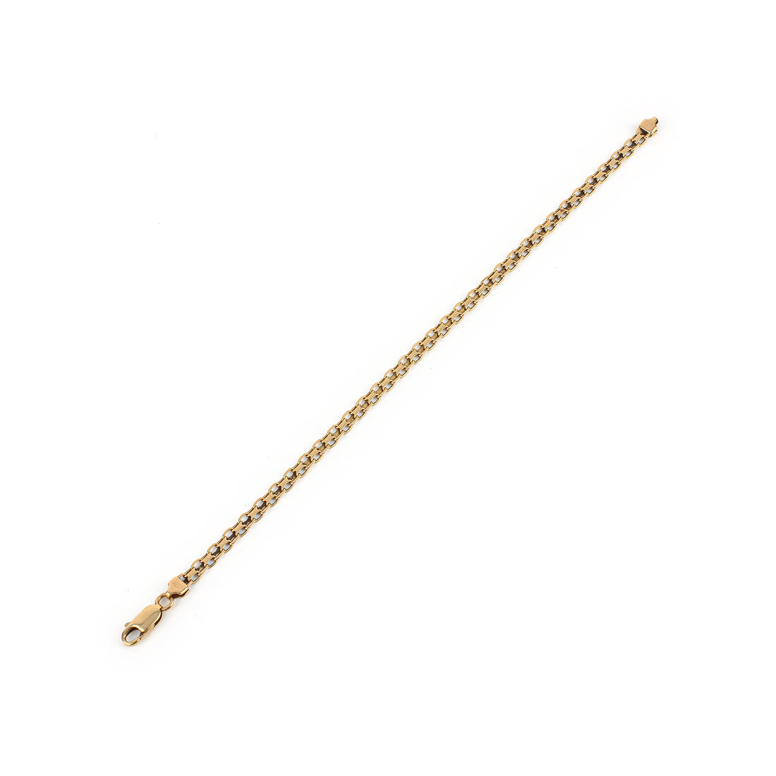 14K Yellow Gold Flat Woven Link Bracelet