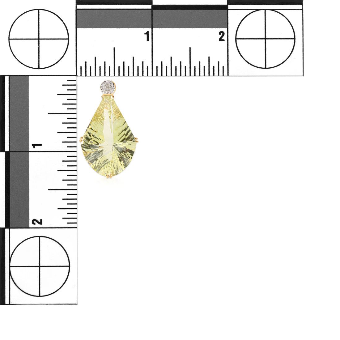 14K Yellow Gold Green Amethyst & Diamond Pendant