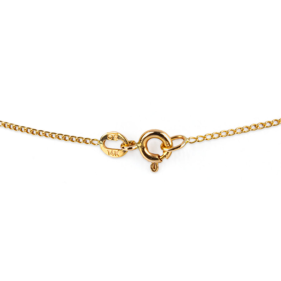 14K Yellow Gold Oval Garnet Pendant Necklace