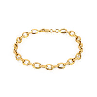 14K Yellow Gold Oval Link Bracelet