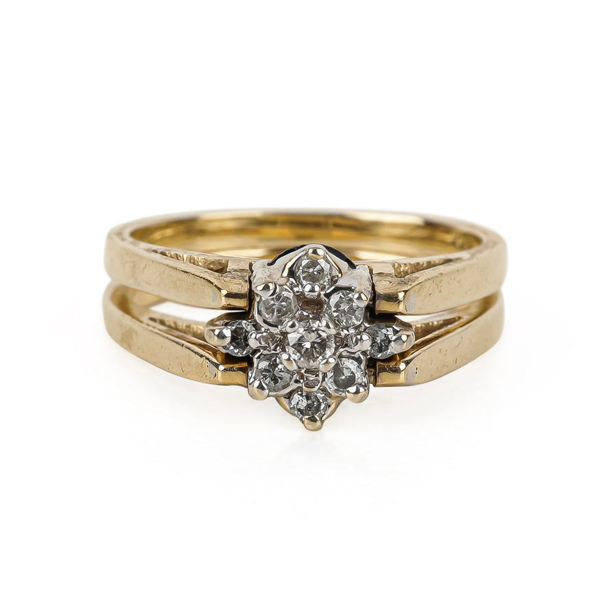 14K Yellow Gold Oval Sapphire & Diamond Reversible Ring
