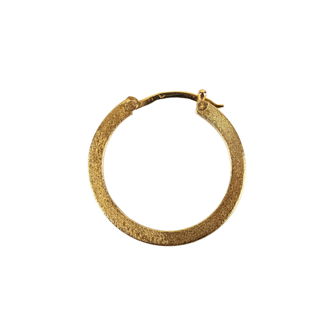 14K Yellow Gold Textured Hoop Earrings