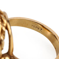 14K Yellow Gold Turquoise Cabochon Ring