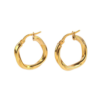 14K Yellow Gold Twist Hoop Earrings