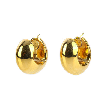 14K Yellow Gold Wide Puffed Hoop Earrings