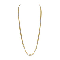 14K Yellow & White Gold 3-Strand Chain Necklace