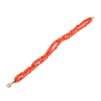 10K Red Coral Two Strand Bracelet