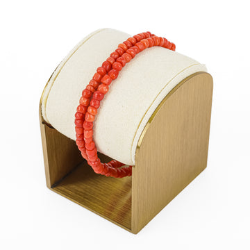 10K Red Coral Two Strand Bracelet