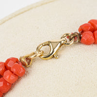 10K Red Coral Two Strand Bracelet