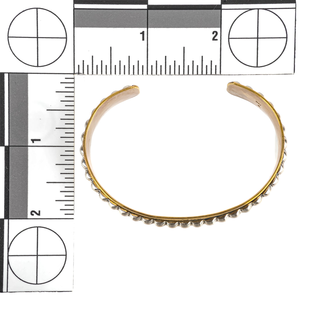 Navajo Gold Plated Silver Chased Cuff Bracelet