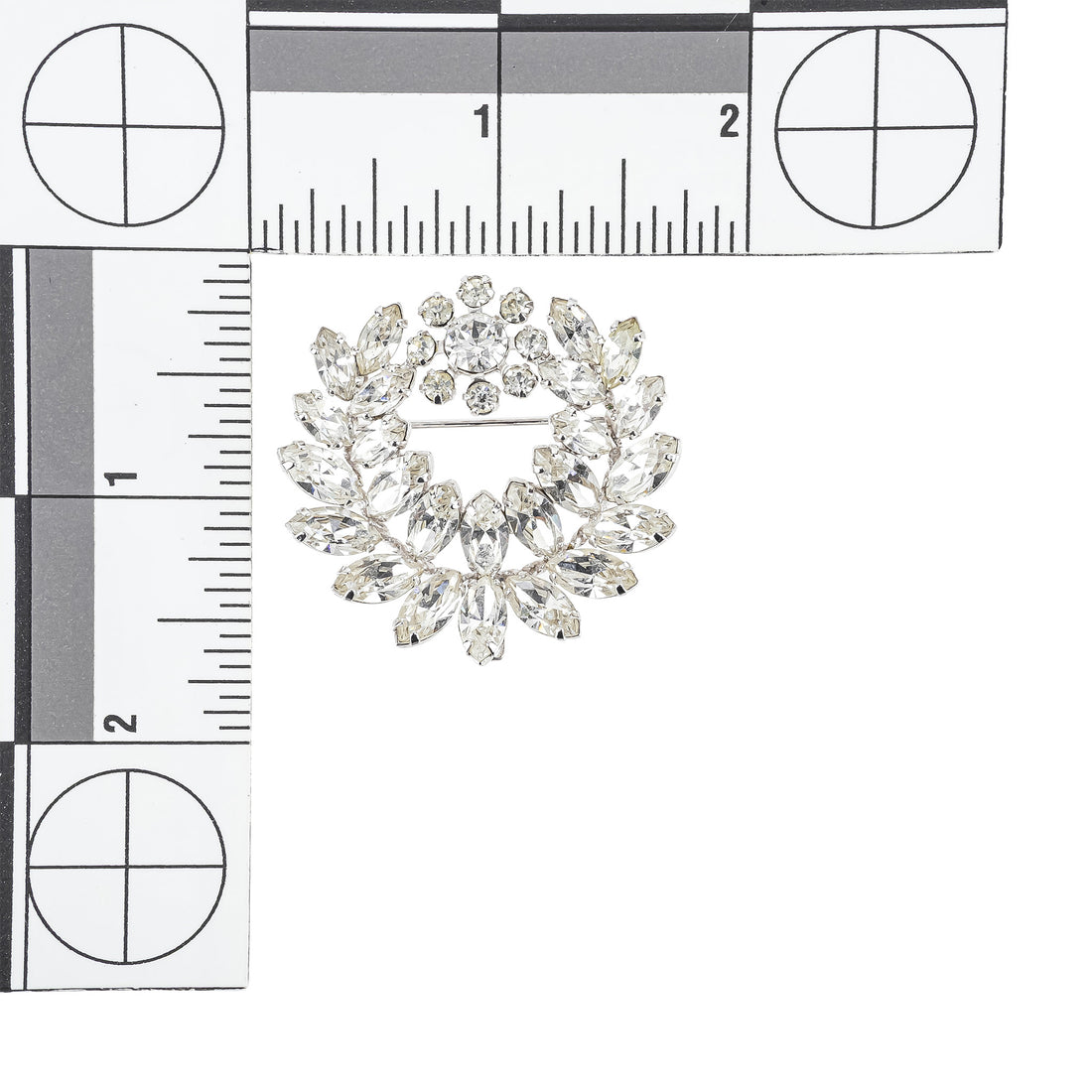 SHERMAN Brooch - Clear Rhinestone Wreath