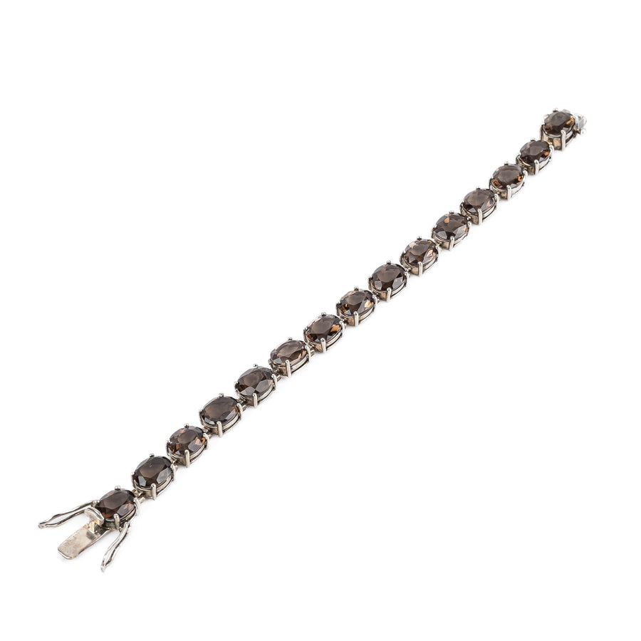 Sterling Smoky Quartz Tennis Bracelet