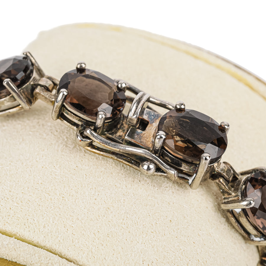 Sterling Smoky Quartz Tennis Bracelet