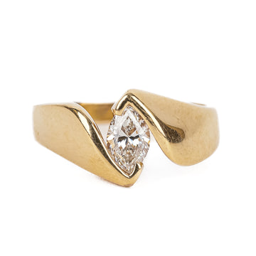 14K Yellow Gold Marquise Diamond Ring
