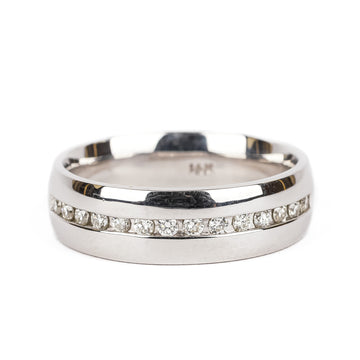 EFFY 14K White Gold Channel Set Diamond Band Ring