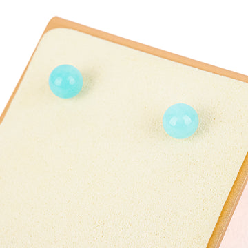 TIFFANY & CO Sterling Silver Amazonite Bead Studs