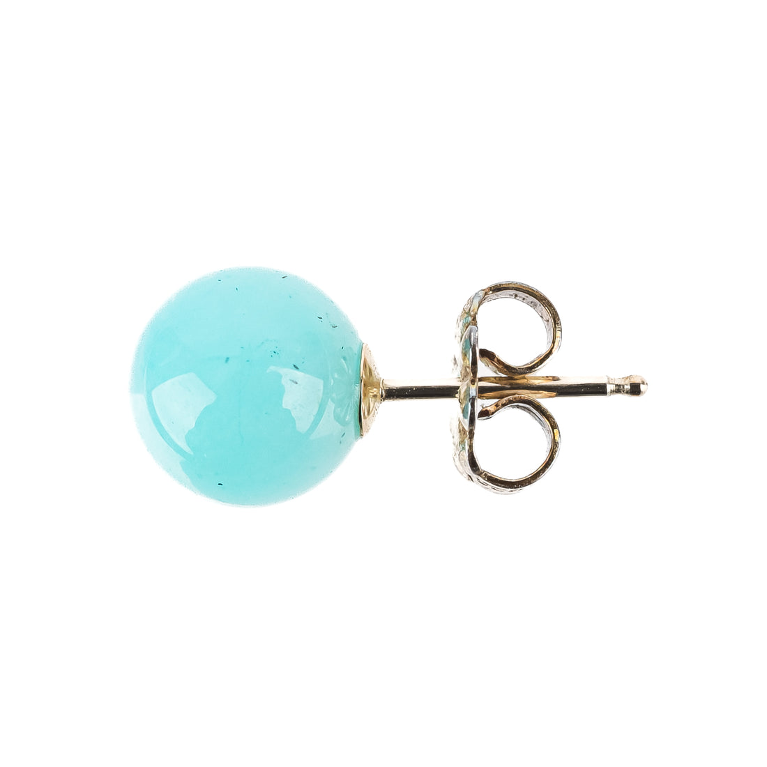 TIFFANY & CO Sterling Silver Amazonite Bead Studs