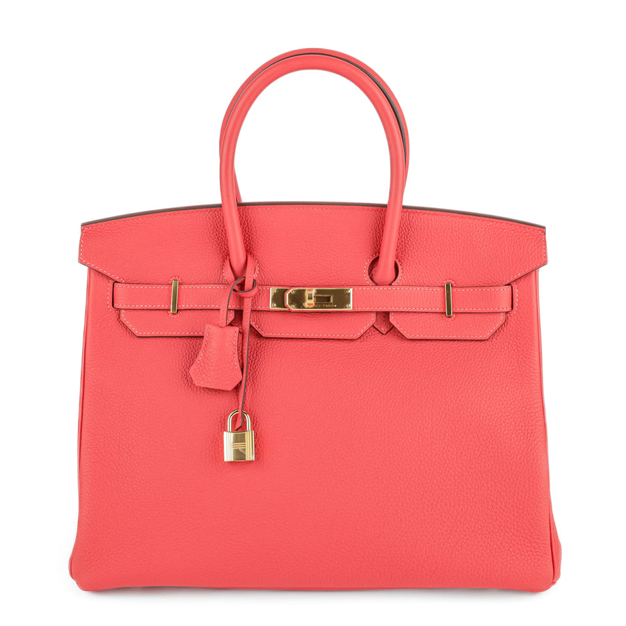HERMES Birkin Togo 35 Rose Jaipur Gold Hardware