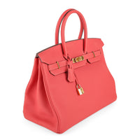 HERMES Birkin Togo 35 Rose Jaipur Gold Hardware