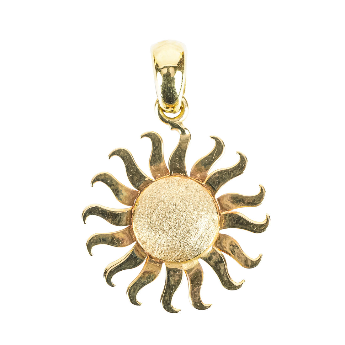 14K Yellow Gold Sun Pendant