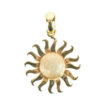 14K Yellow Gold Sun Pendant