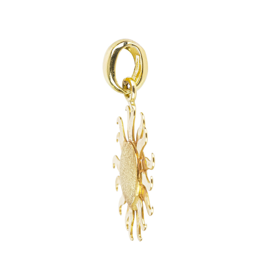 14K Yellow Gold Sun Pendant