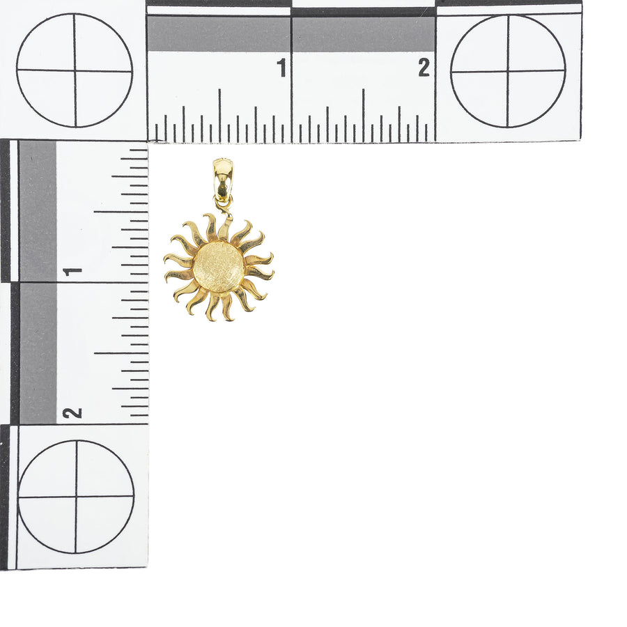 14K Yellow Gold Sun Pendant
