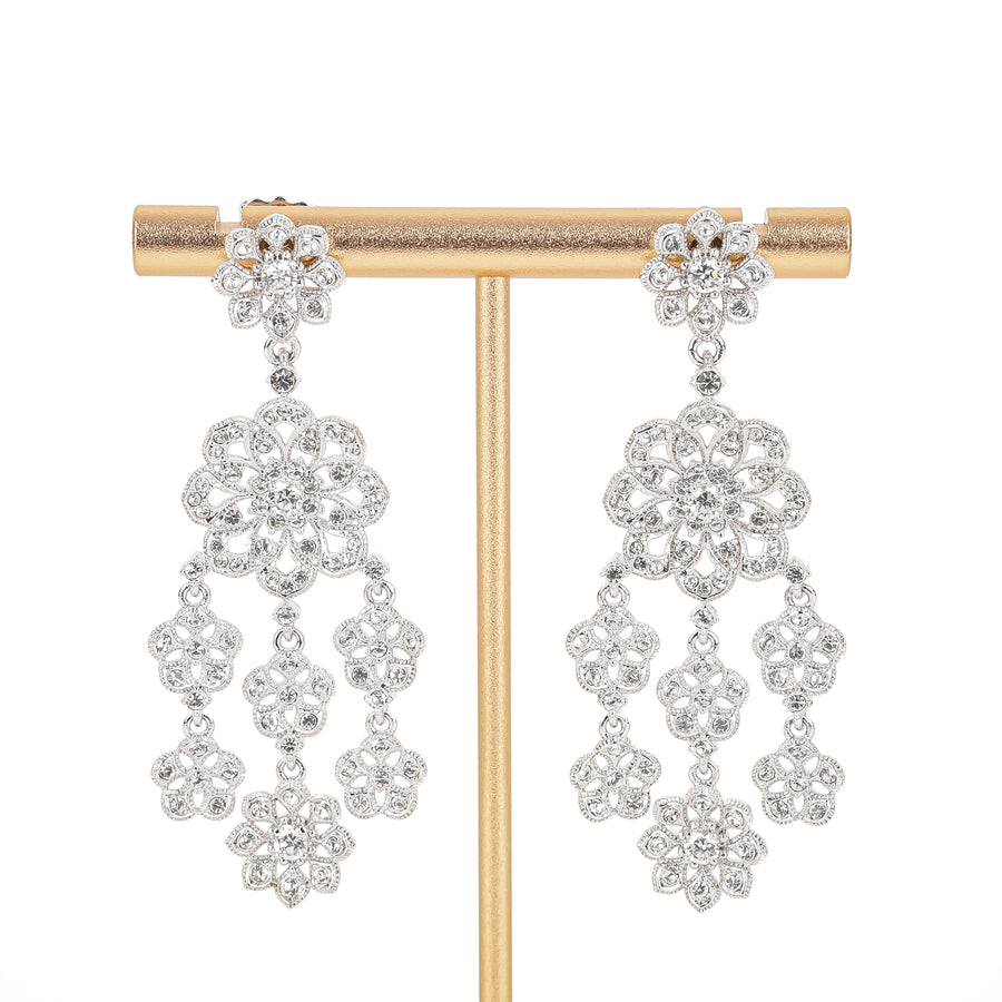 NADRI Silver Tone Chandelier Drop Earrings