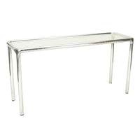 Etienne Femigier Style Chrome Tubular Console Table