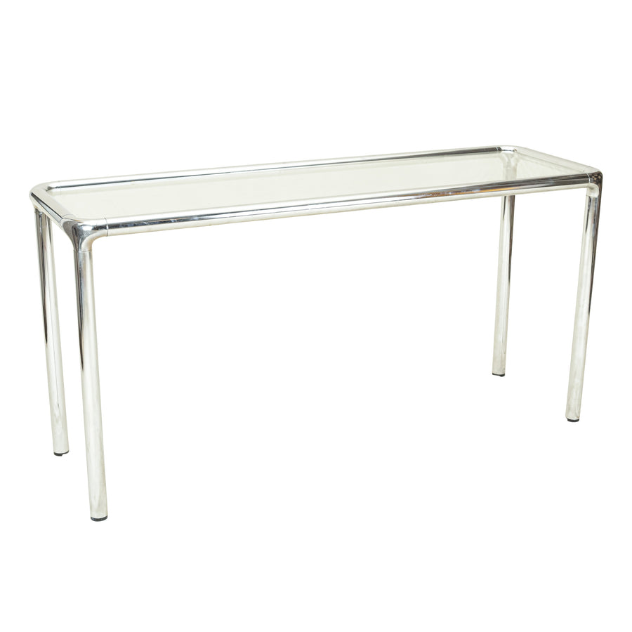 Etienne Femigier Style Chrome Tubular Console Table