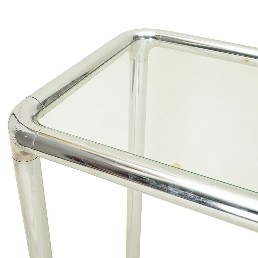 Etienne Femigier Style Chrome Tubular Console Table