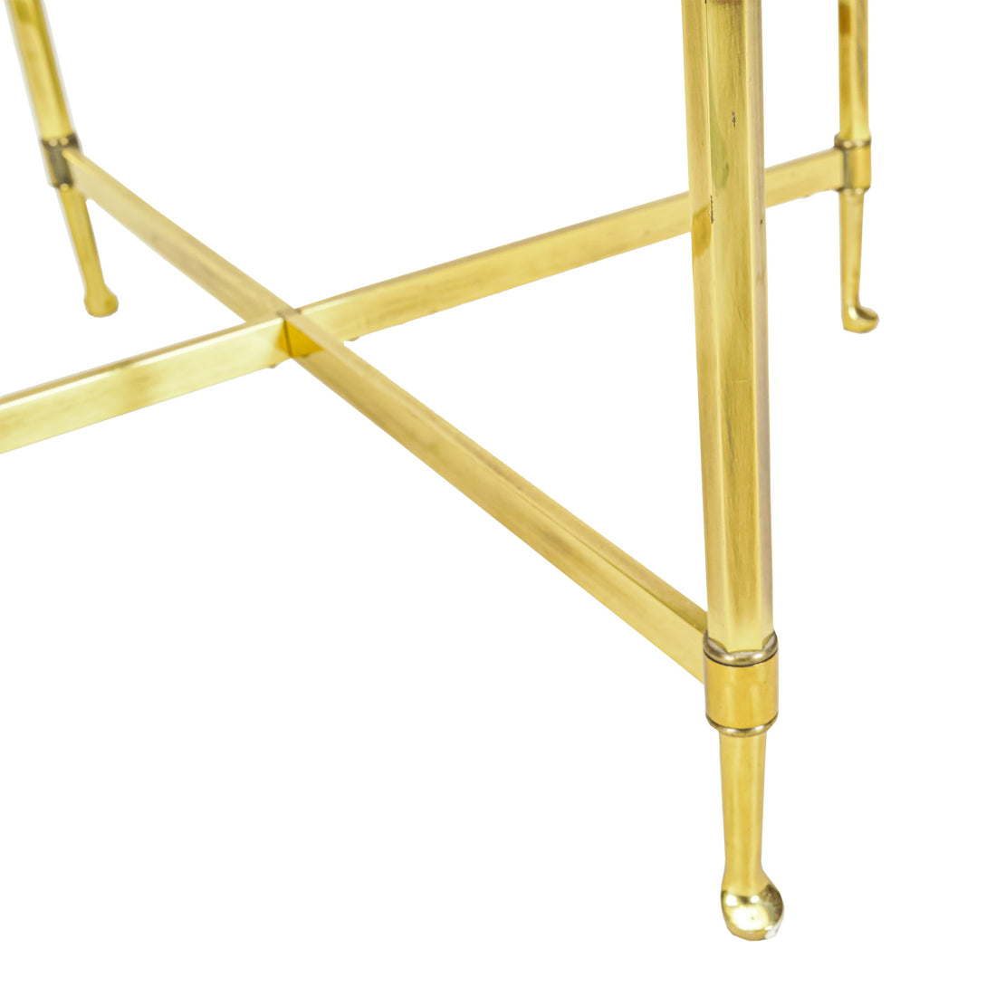 Brass End Table With Smoked Glass Top