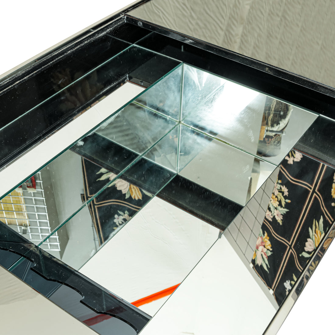 Chrome Coffee Table And Bar With Mirrored Glass