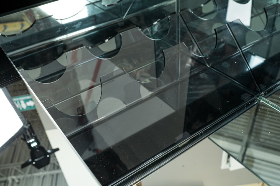 Chrome Coffee Table And Bar With Mirrored Glass