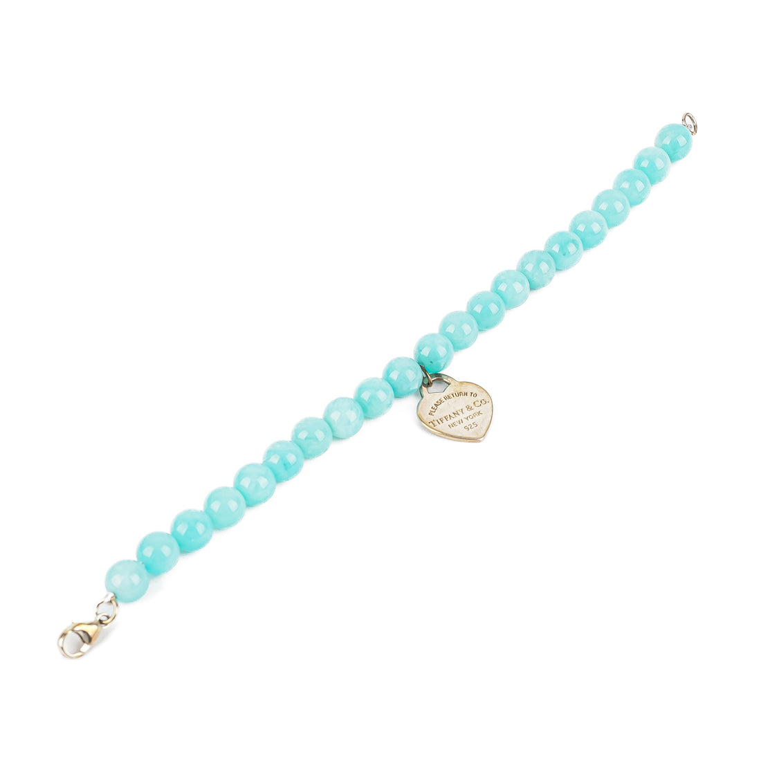 TIFFANY & CO Return to Tiffany Sterling Amazonite Bead Bracelet 8mm