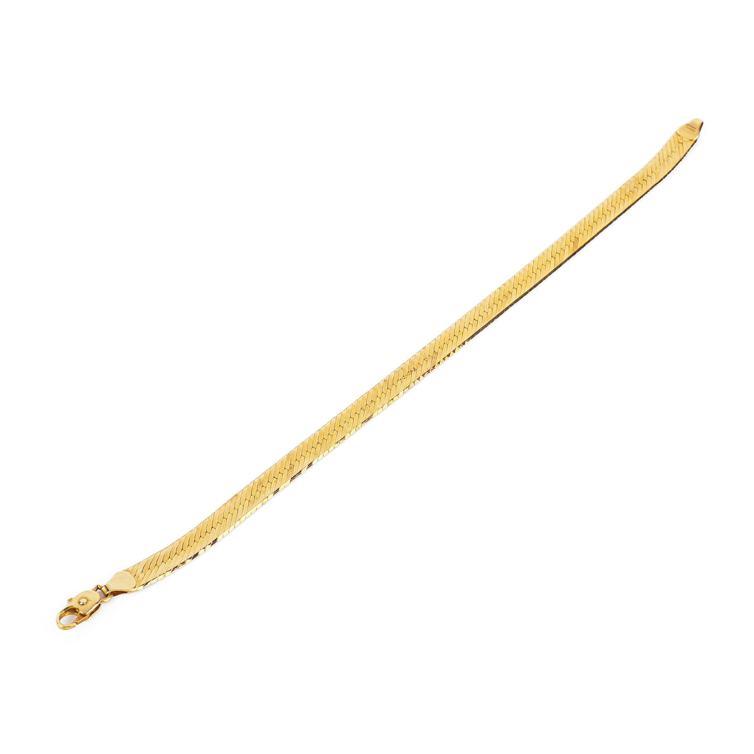 10K Yellow Gold Herringbone Chain Bracelet