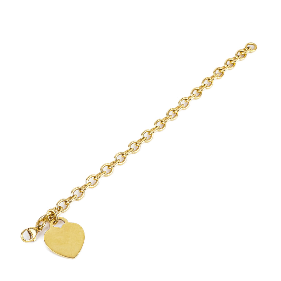 TIFFANY & CO 18K Yellow Gold Heart Tag Bracelet