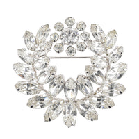 SHERMAN Brooch - Clear Rhinestone Wreath
