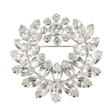SHERMAN Brooch - Clear Rhinestone Wreath