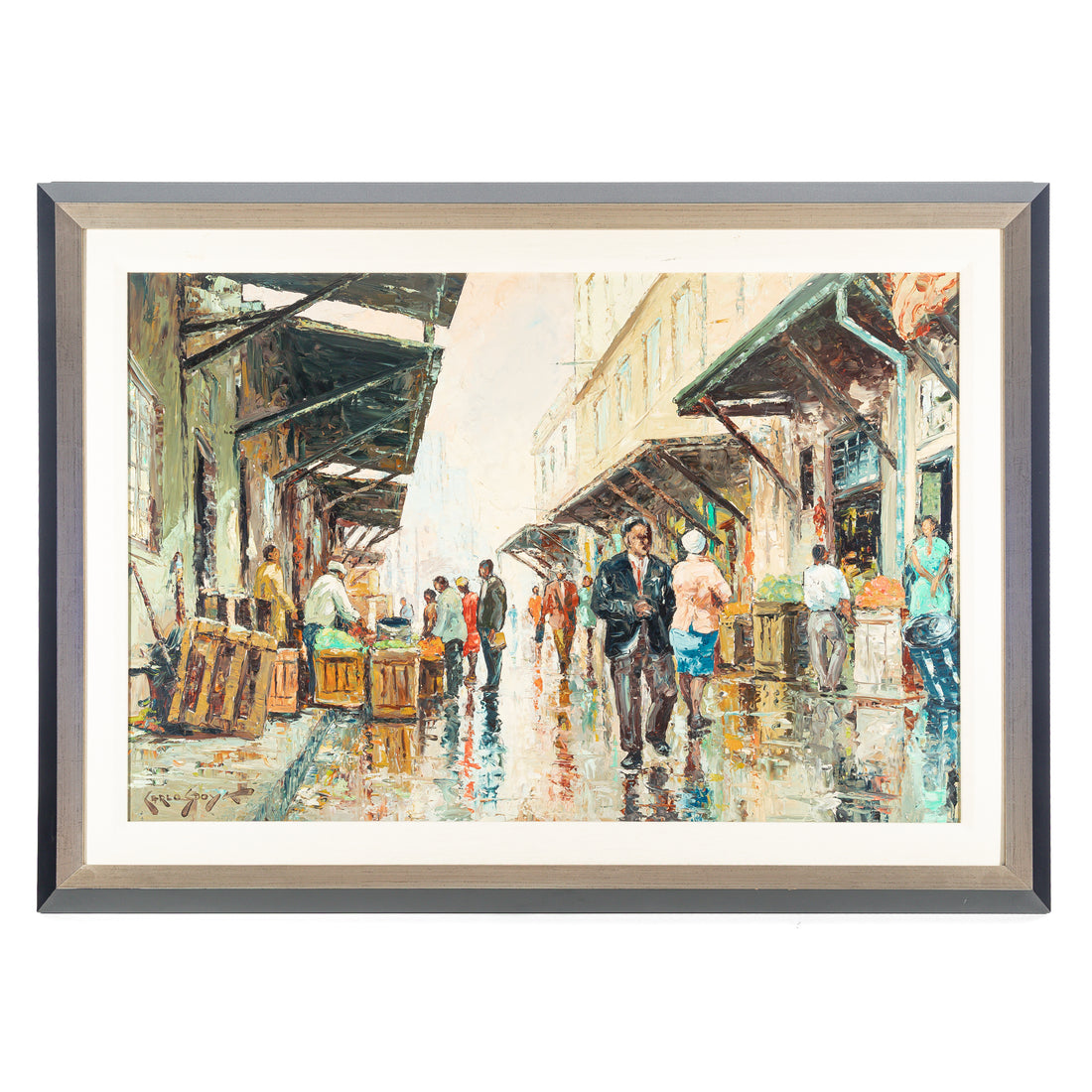 Carlo Sdoya (S African 1914-1996) Market Street Scene