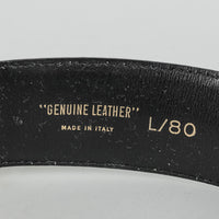 PALOMA PICASSO Gold Tone Triple Kiss Black Leather Belt