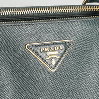 PRADA Large Galleria Saffiano Green Leather Handbag