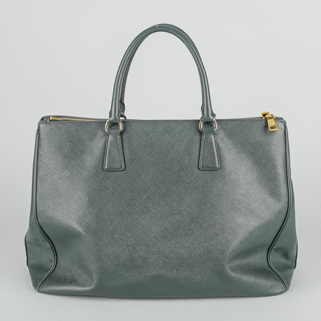 PRADA Large Galleria Saffiano Green Leather Handbag